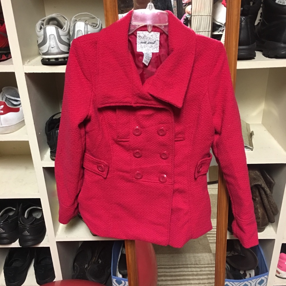 Wet Seal Juniors Pea Coat. Size: Large